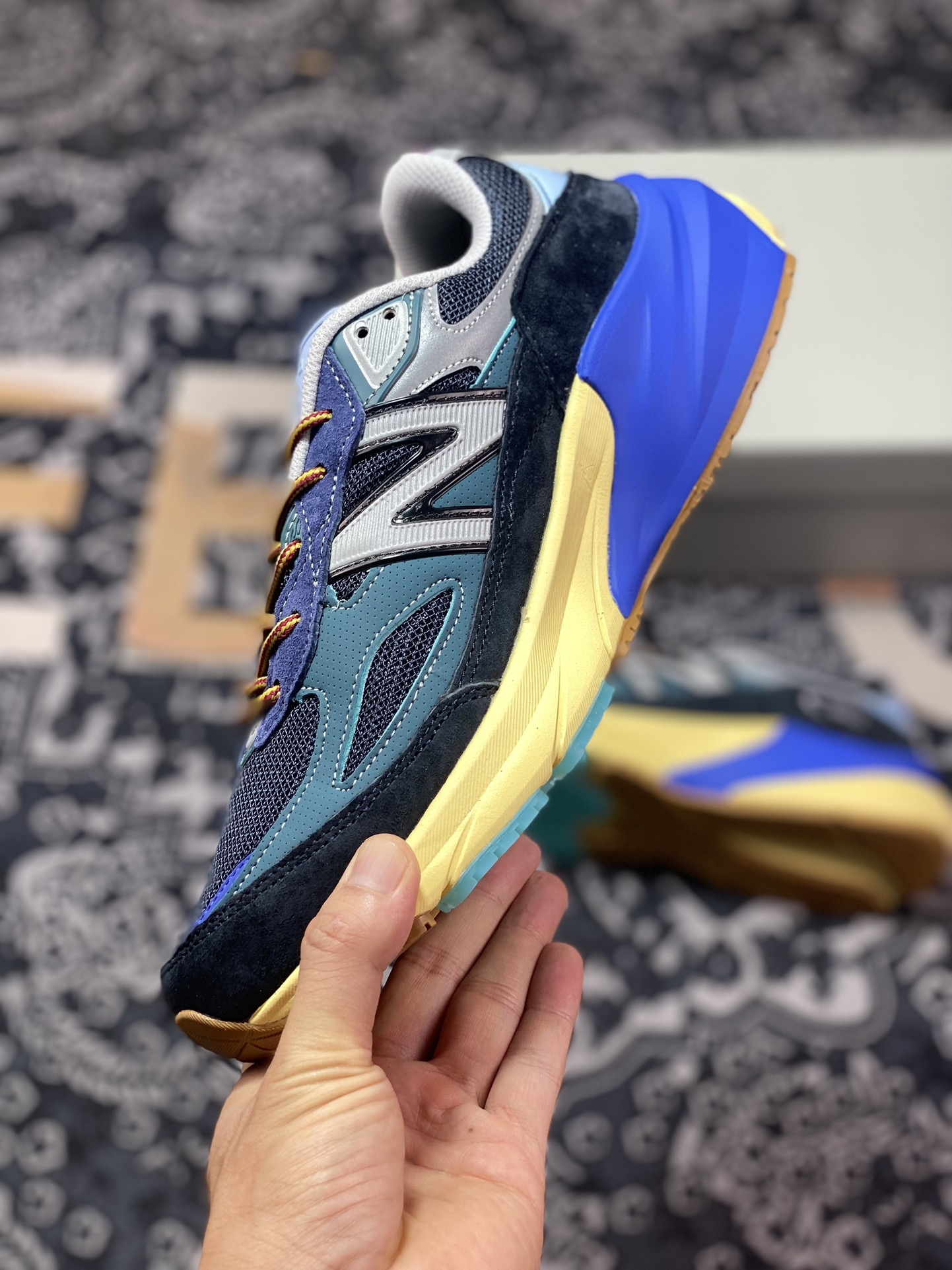 Action Bronson x NBNew Balance in USA M990V6 ”Lapis Lazuli” series American-made running shoes ”Lake Dark Blue Silver” M990AC6