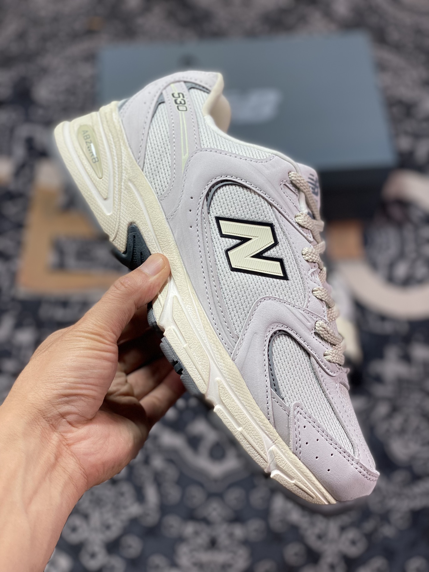 New Balance MR530 series retro dad style mesh running casual sports shoes ”off-white dark gray distressed” MR530DG