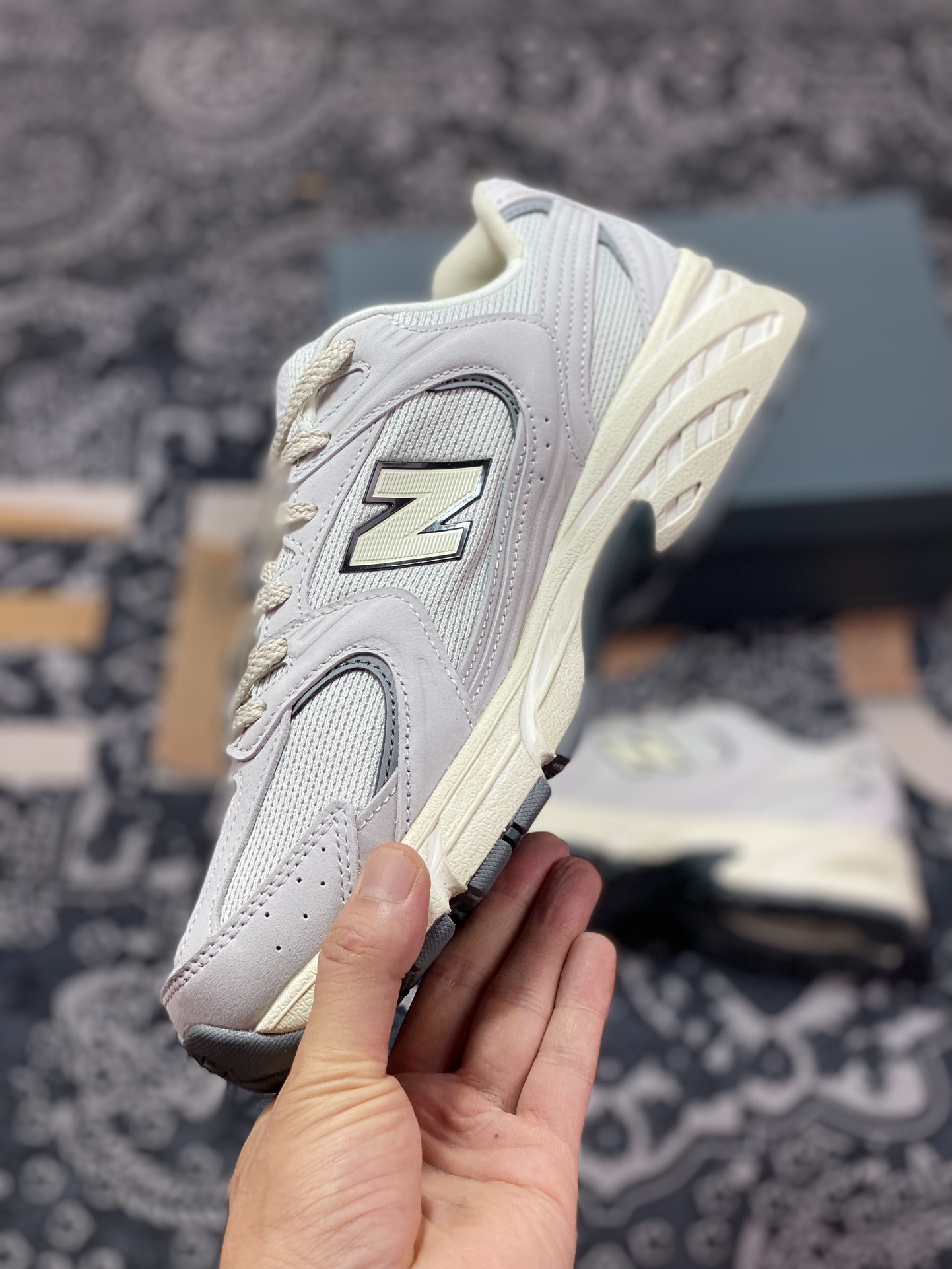 New Balance MR530 series retro dad style mesh running casual sports shoes ”off-white dark gray distressed” MR530DG