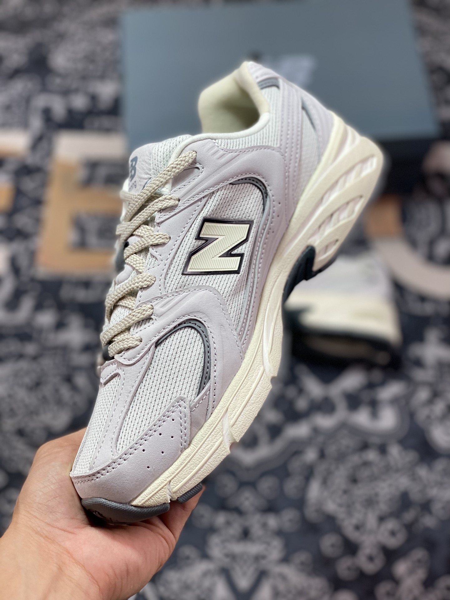 New Balance MR530 series retro dad style mesh running casual sports shoes ”off-white dark gray distressed” MR530DG