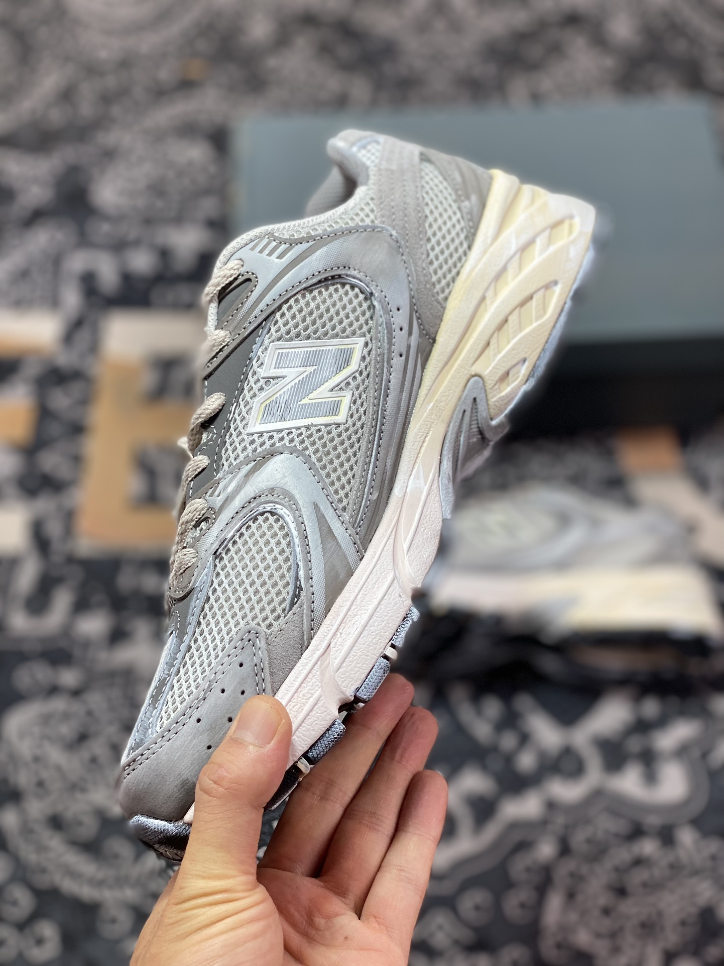 New Balance MR530 series retro dad style mesh running casual sports shoes ”Moonlight Silver Gray Distressed” MR530TG