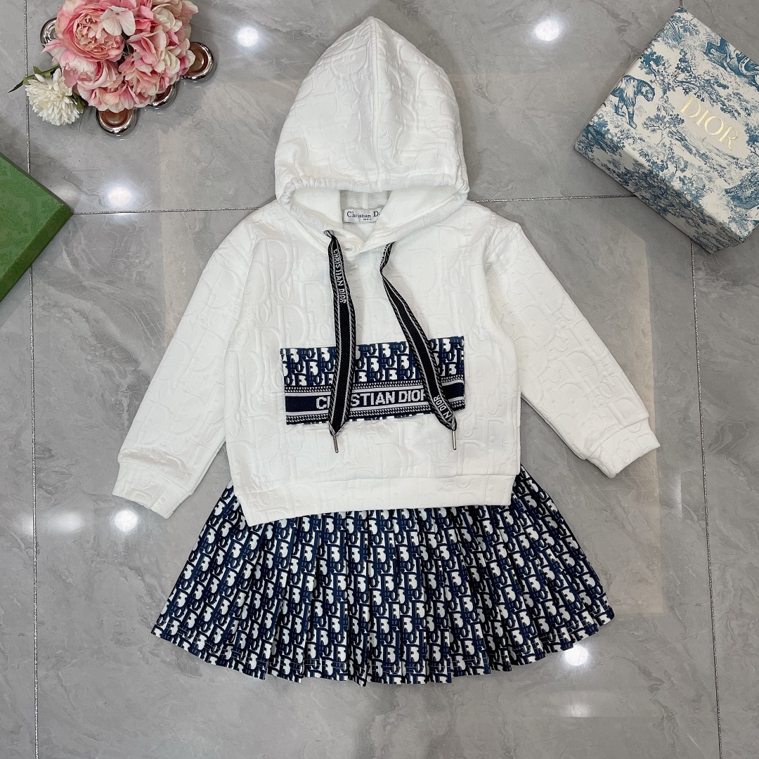 Dior Clothing Skirts Buying Replica
 Blue Pink Embroidery Fashion Hooded Top