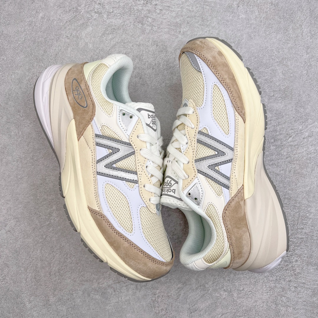 图片[3]-＃K版纯原 New Balance M990SS6 新百伦NB990V6 白棕 第六代总统复古慢跑鞋 这是一双极具现代感设计的复古跑鞋 990v6 鞋面大部分面积依旧采用麂皮和织物材质覆盖 从各种细节上看也还是有点 990v5 的影子 但相比 990v5 990v6 鞋面各种材质的拼接会更加复杂 这次 990v6 最大的改变相信大家应该也发现了 就是看上去貌似比 990v4 和 990v5 两代鞋款加起来还要厚的鞋底 其实这是 New Balance 首次采用的三重缓震组合鞋底 除了之前就有的 ABZORB 缓震科技和 ENCAP 中底 这次新加入了 FuelCell 缓震科技 看来舒适度和增高度 都要更上一层楼呀 990v6 的侧标 Logo 设计少见地没有印在绒面皮革上 而是置于网眼面料以及横跨鞋身的皮革织带之上 同时鞋舌上的标签设计并没有延用此前 990v4 和 990v5 采用的样式设计 而是采用了一种新的类似于三角徽章的设计 所以对于鞋款上的更新变化 既有延续经典的设计 也有创新性的改变 尺码：36 37 37.5 38 38.5 39 40 40.5 41.5 42 42.5 43 44 44.5 45-选品中心