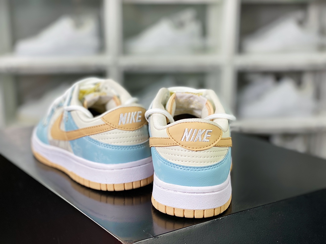 SB Dunk Low ”Beige/Light Blue” dunk series low-top casual sports skateboard shoes ”Sea Salt Coconut Cloud Rice Blue Binding Rope” DV0831-003