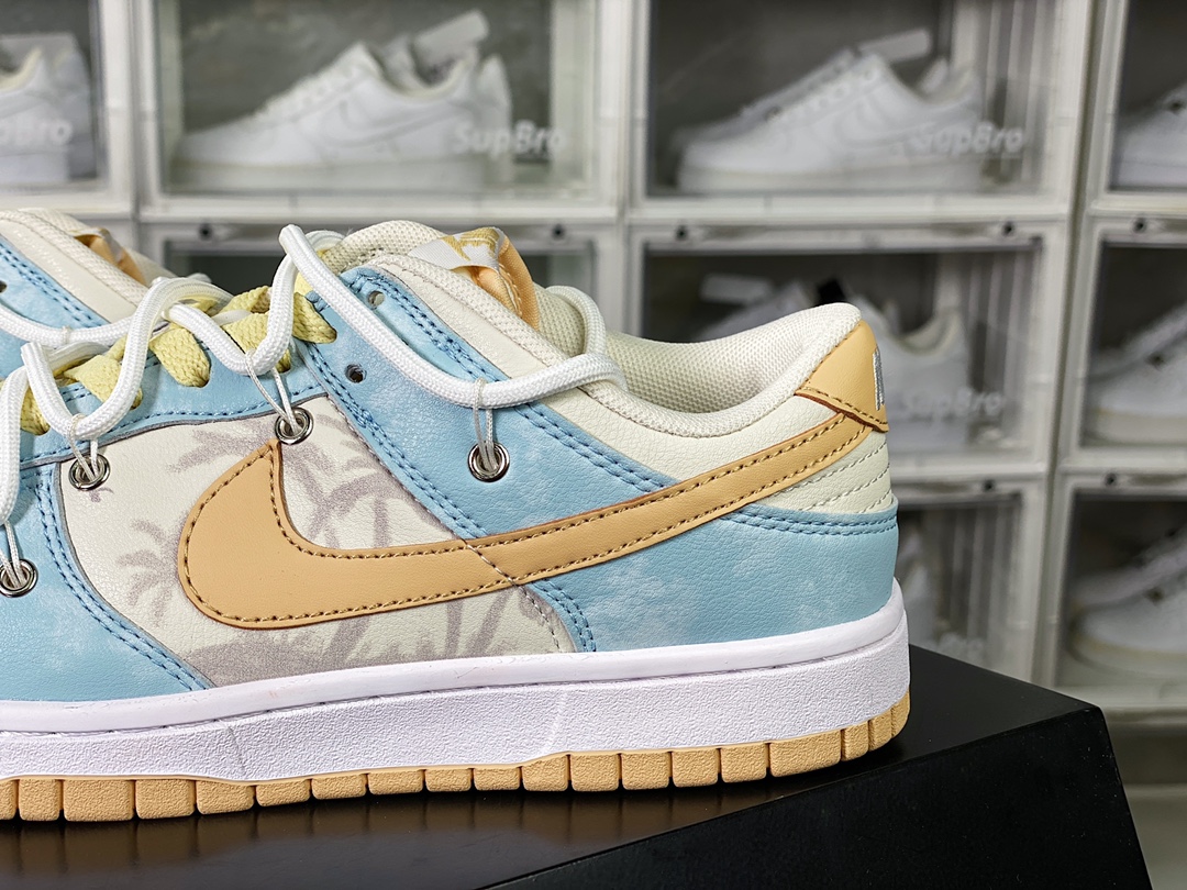 SB Dunk Low ”Beige/Light Blue” dunk series low-top casual sports skateboard shoes ”Sea Salt Coconut Cloud Rice Blue Binding Rope” DV0831-003