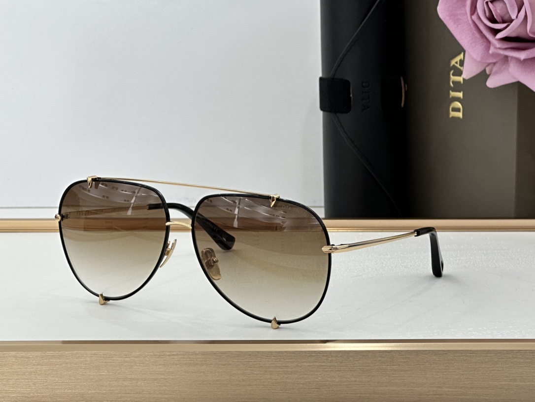 Dita DT 23007 Aviator Sunglasses - Gold/Black Frame, Brown Gradient Lenses 2 i1692863919 176 0