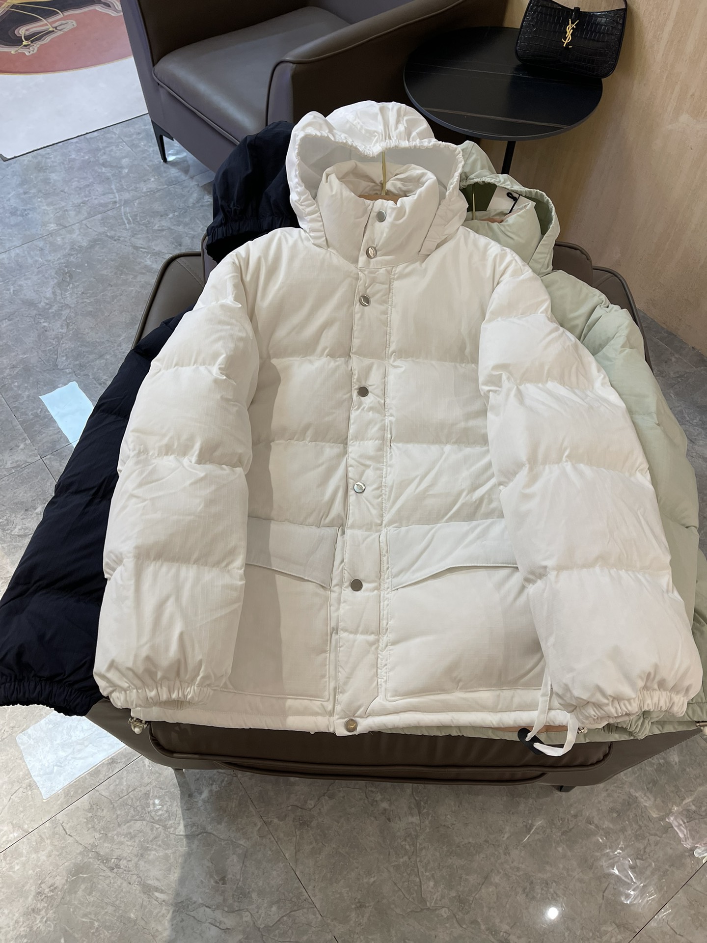 Jil Sander Clothing Down Jacket Black Green White