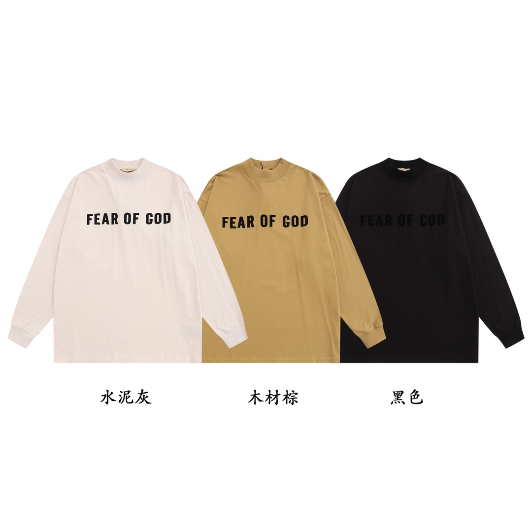 Fear Of God Clothing T-Shirt Black Brown Grey Long Sleeve