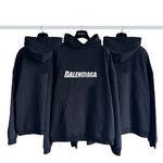 Balenciaga Clothing Hoodies Black Printing Hooded Top