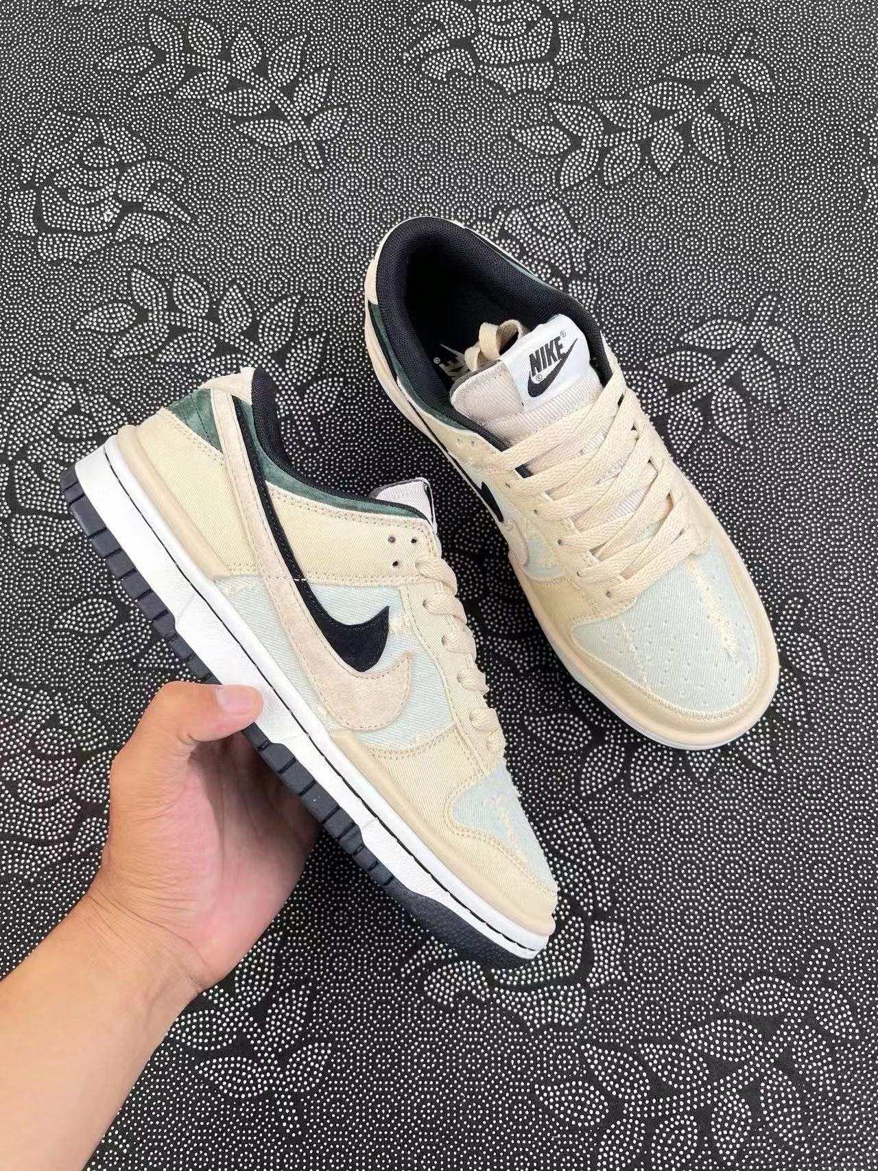 ? 正品定制Nike Dunk Low米灰绿配色 双钩系列 麂皮配色 ?