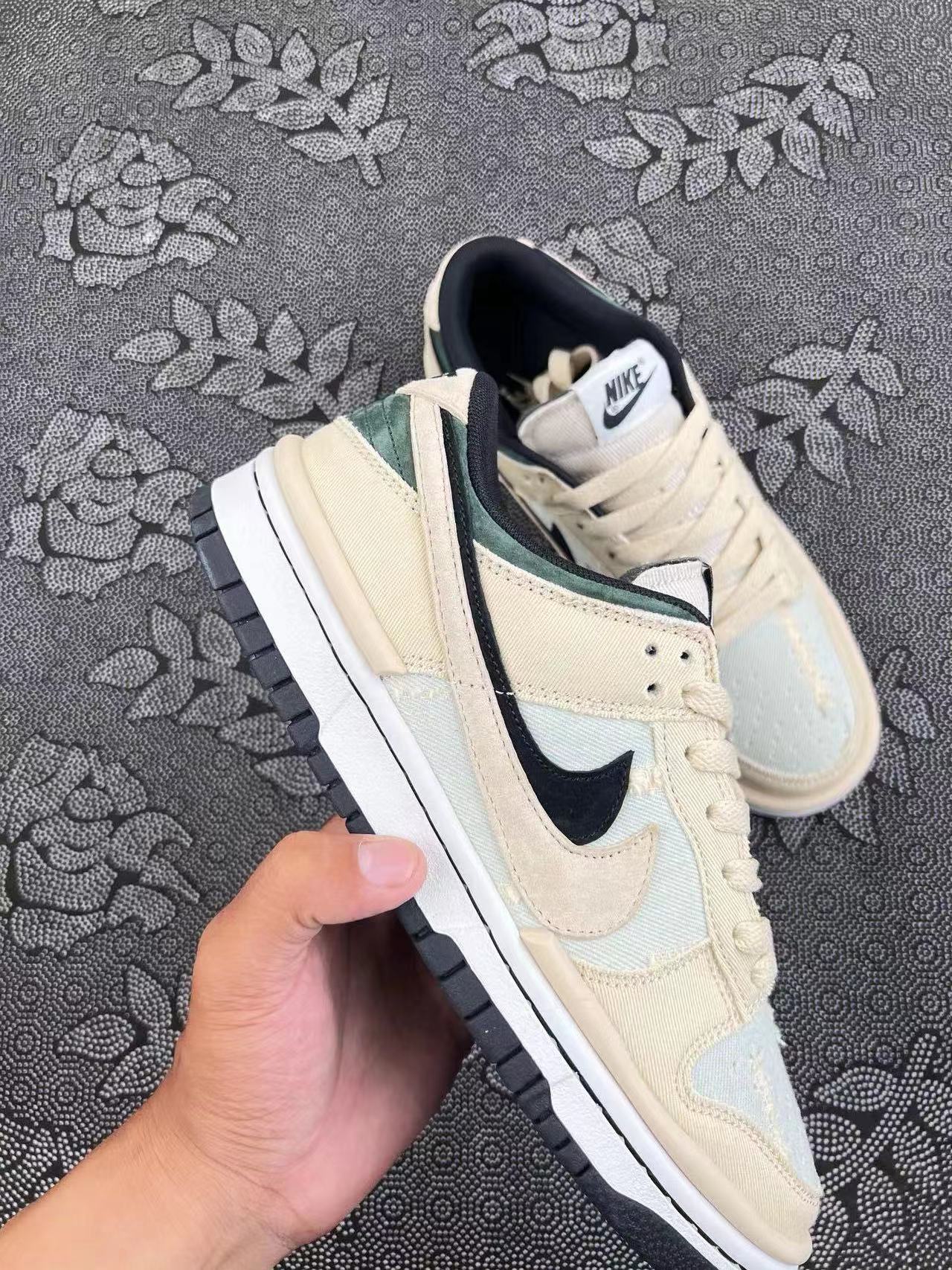 ? 正品定制Nike Dunk Low米灰绿配色 双钩系列 麂皮配色 ?