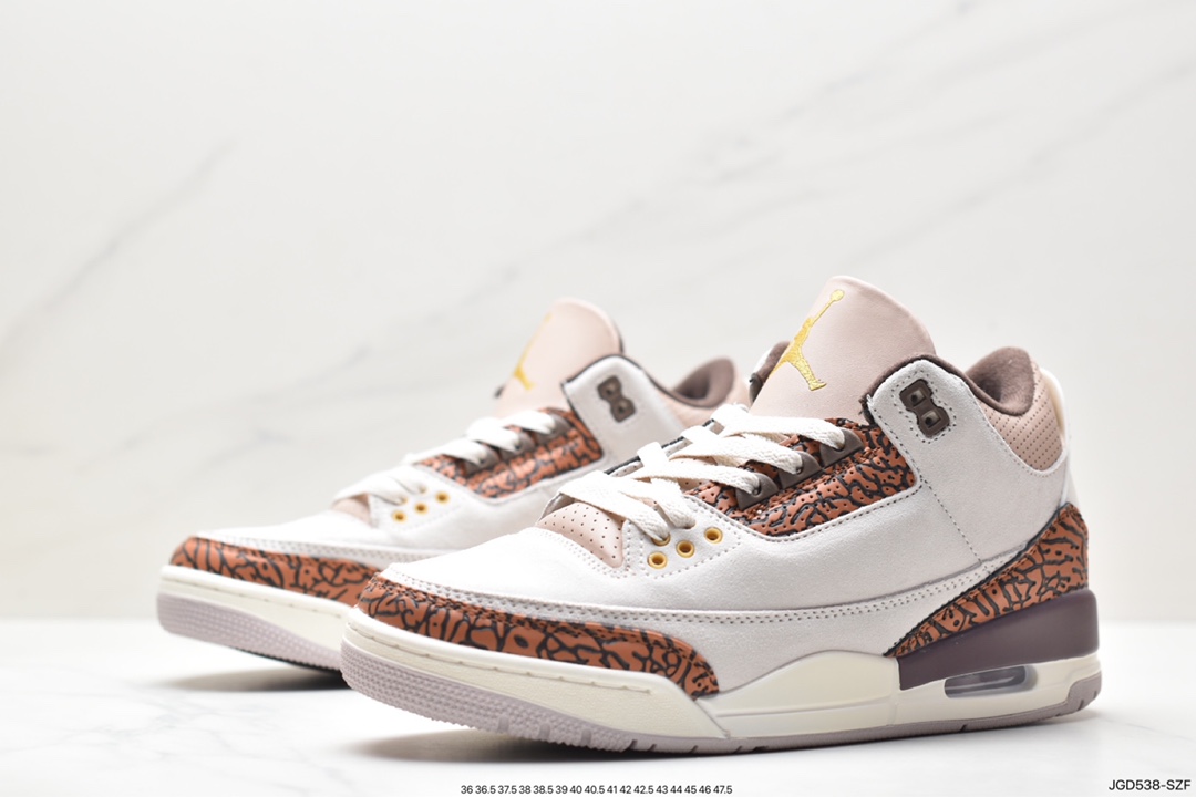 Air Jordan 3 Retro ”Hide and Sneak” White, Gray and Brown FN0344-901