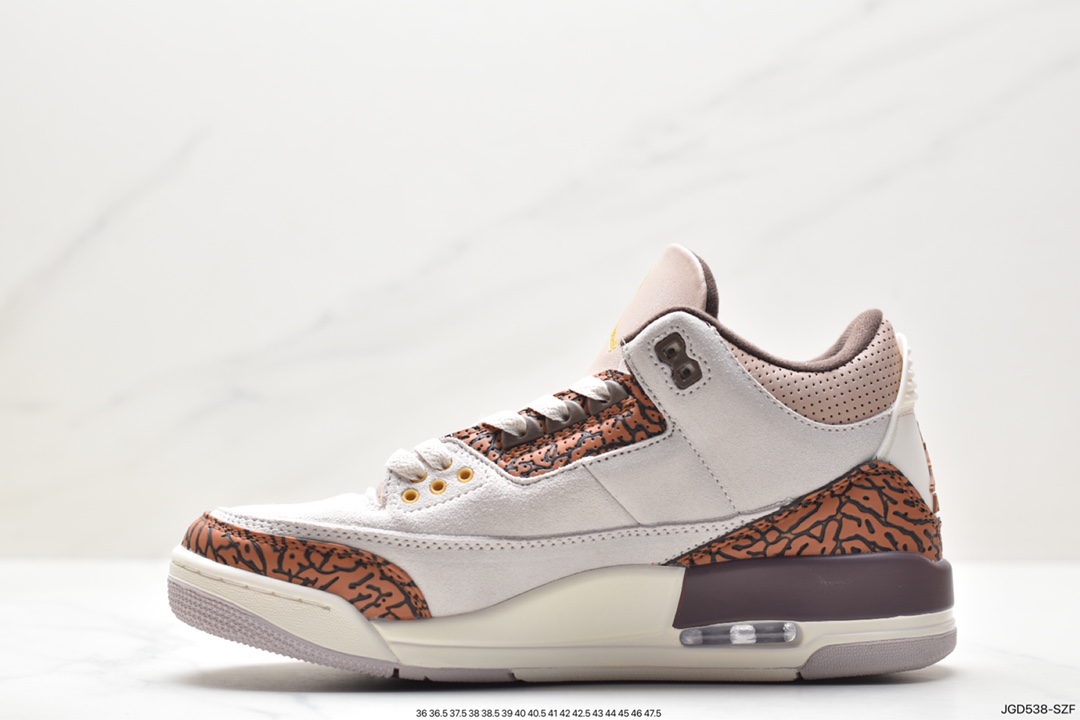 Air Jordan 3 Retro ”Hide and Sneak” White, Gray and Brown FN0344-901