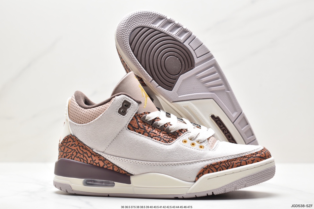 Air Jordan 3 Retro ”Hide and Sneak” White, Gray and Brown FN0344-901