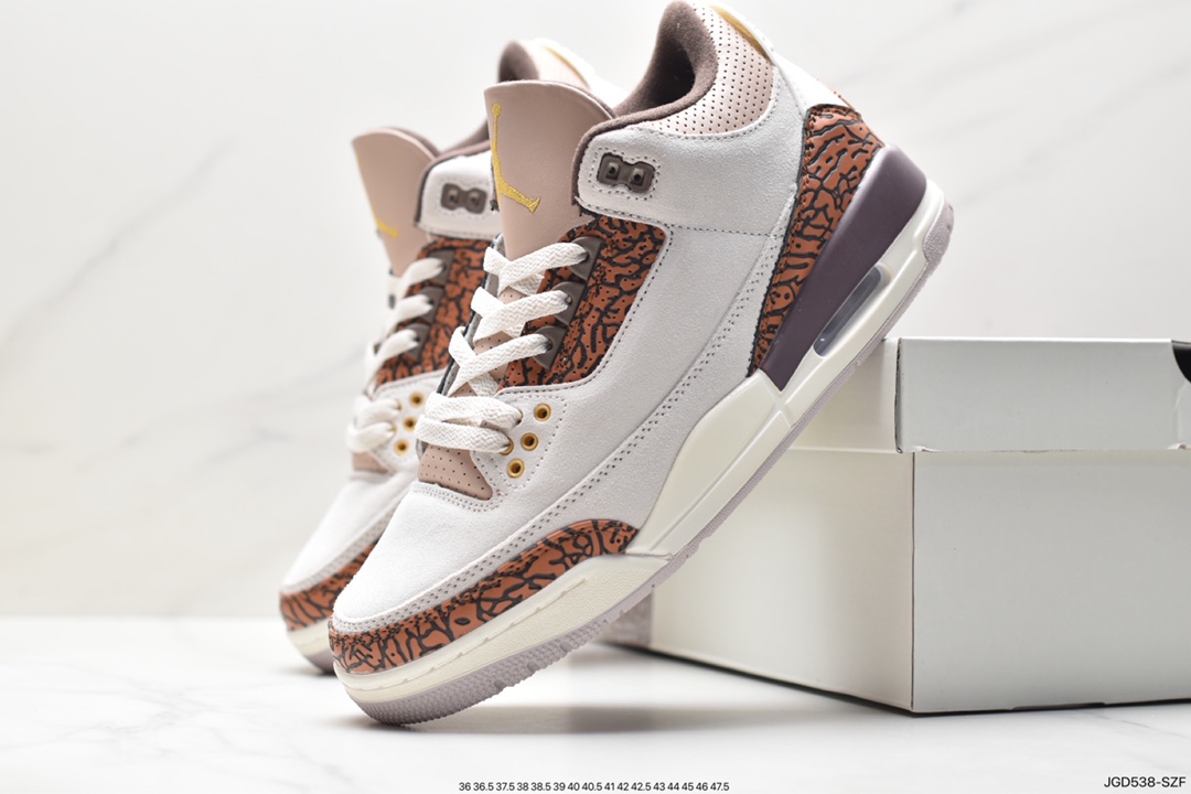 Air Jordan 3 Retro ”Hide and Sneak” White, Gray and Brown FN0344-901