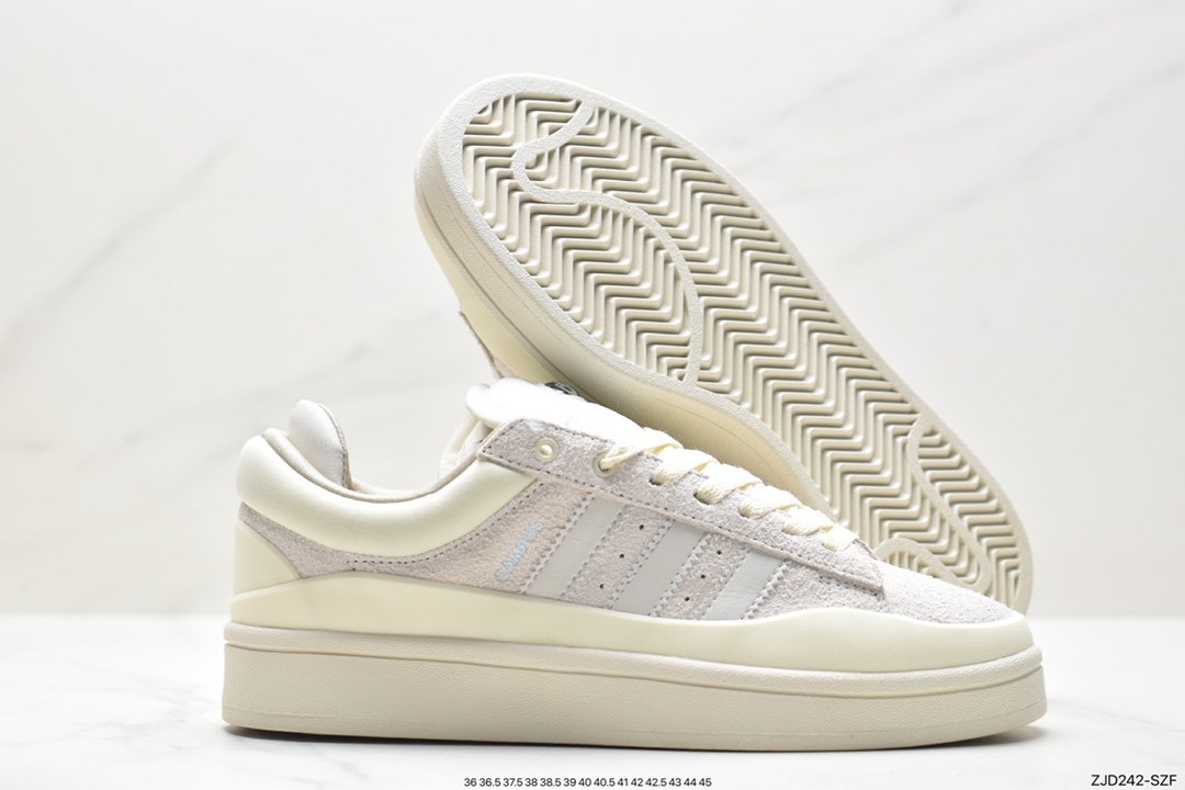 Original box Bad Bunny x adidas originals Campus Bad Bunny white casual sports sneakers FZ5823