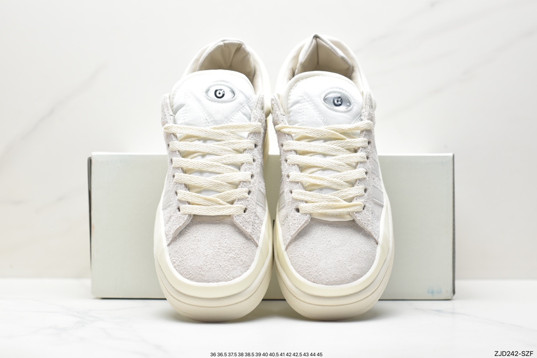 Original box Bad Bunny x adidas originals Campus Bad Bunny white casual sports sneakers FZ5823