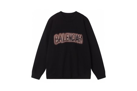 Balenciaga Clothing Sweatshirts Black Printing Unisex Cotton Knitting Mercerized Long Sleeve