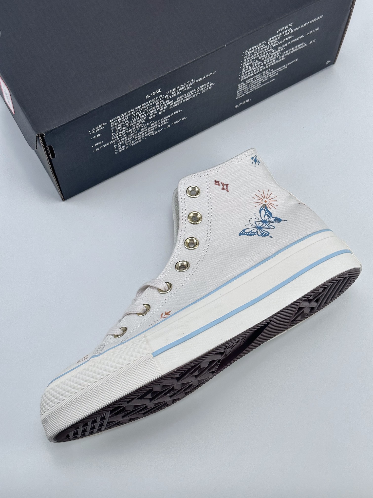 Converse Chuck Taylor All Star Lift High ”Cream White/Black” ”Canvas Beige Gold Buckle” Butterfly Vulcanized Shoes A07135C