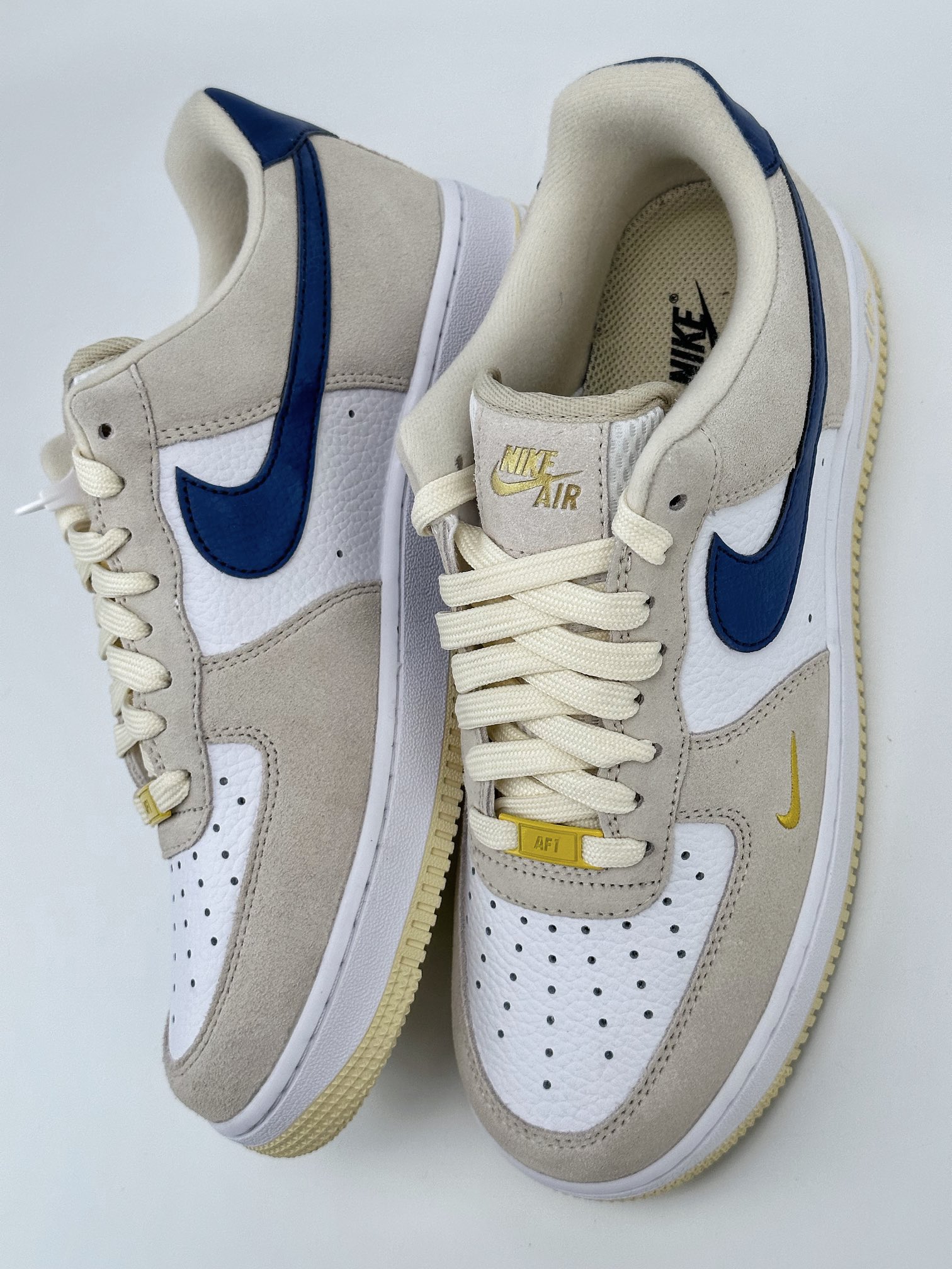 Nike Air Force 1 Low 07 Beige Light Brown Dark Blue Hook FV6332-100