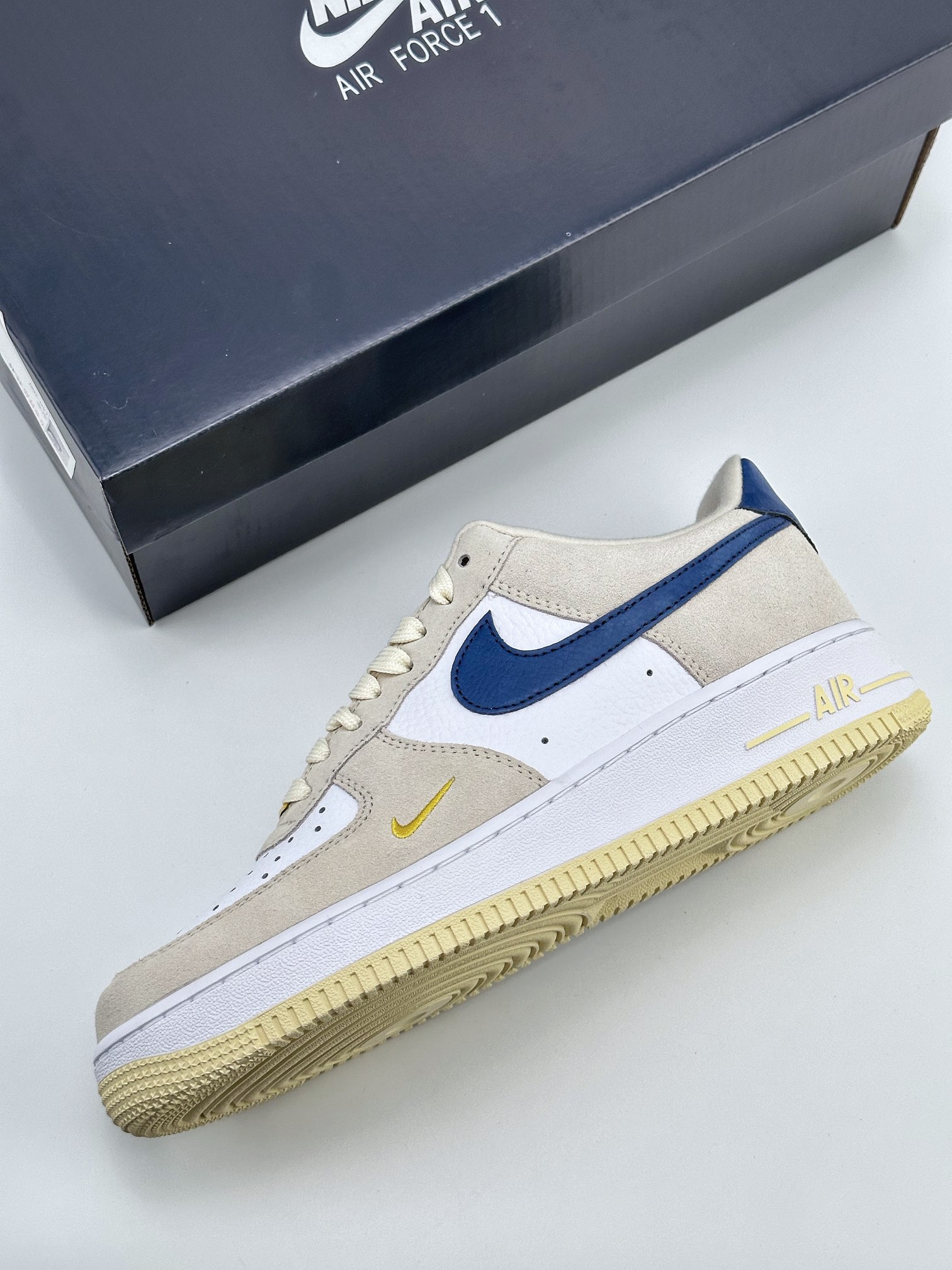 Nike Air Force 1 Low 07 Beige Light Brown Dark Blue Hook FV6332-100