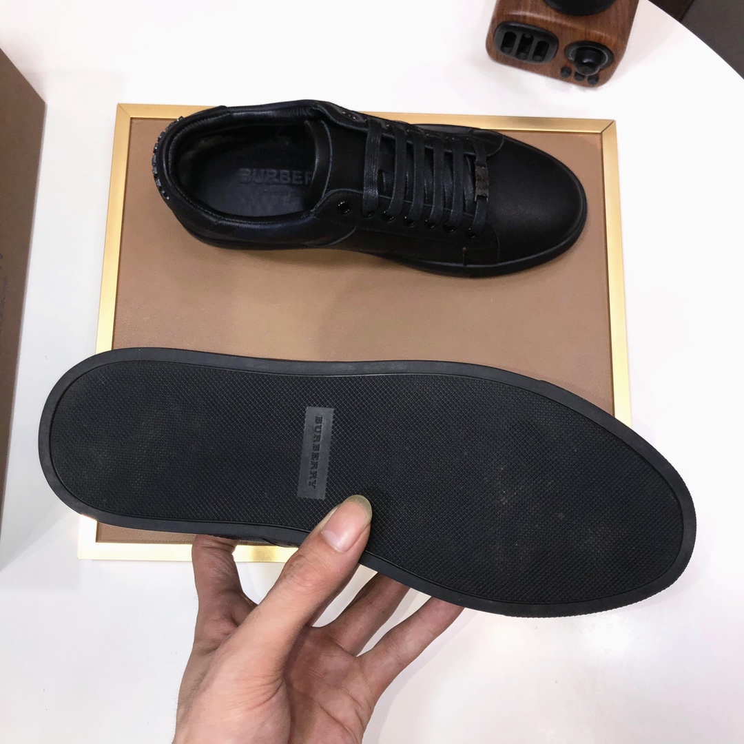 Factory lote [burberry Burberry] clásico lowtop entrenadores importados de piel de vaca con tela esc