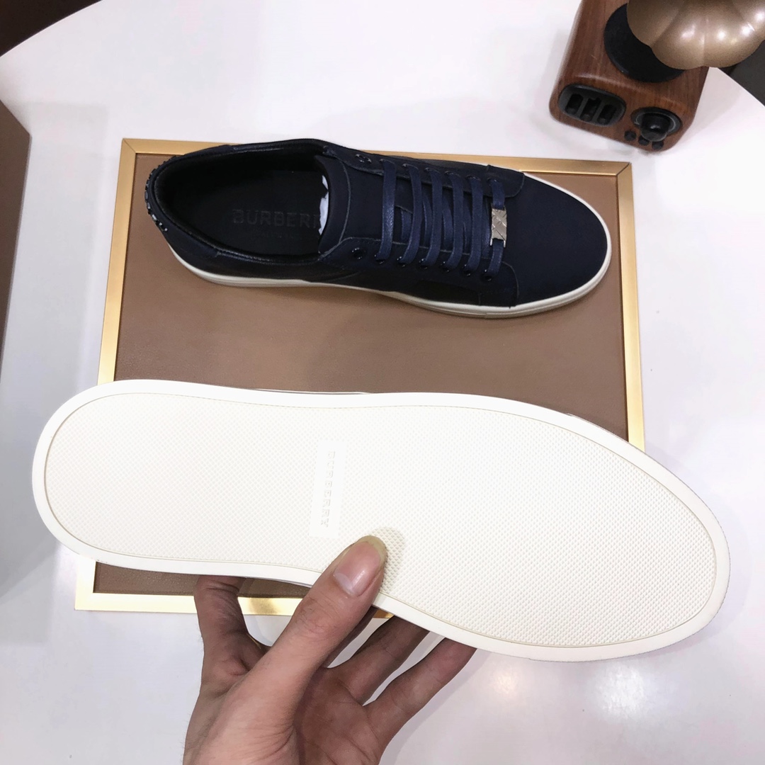 Factory lote [burberry Burberry] clásico lowtop entrenadores importados de piel de vaca con tela esc
