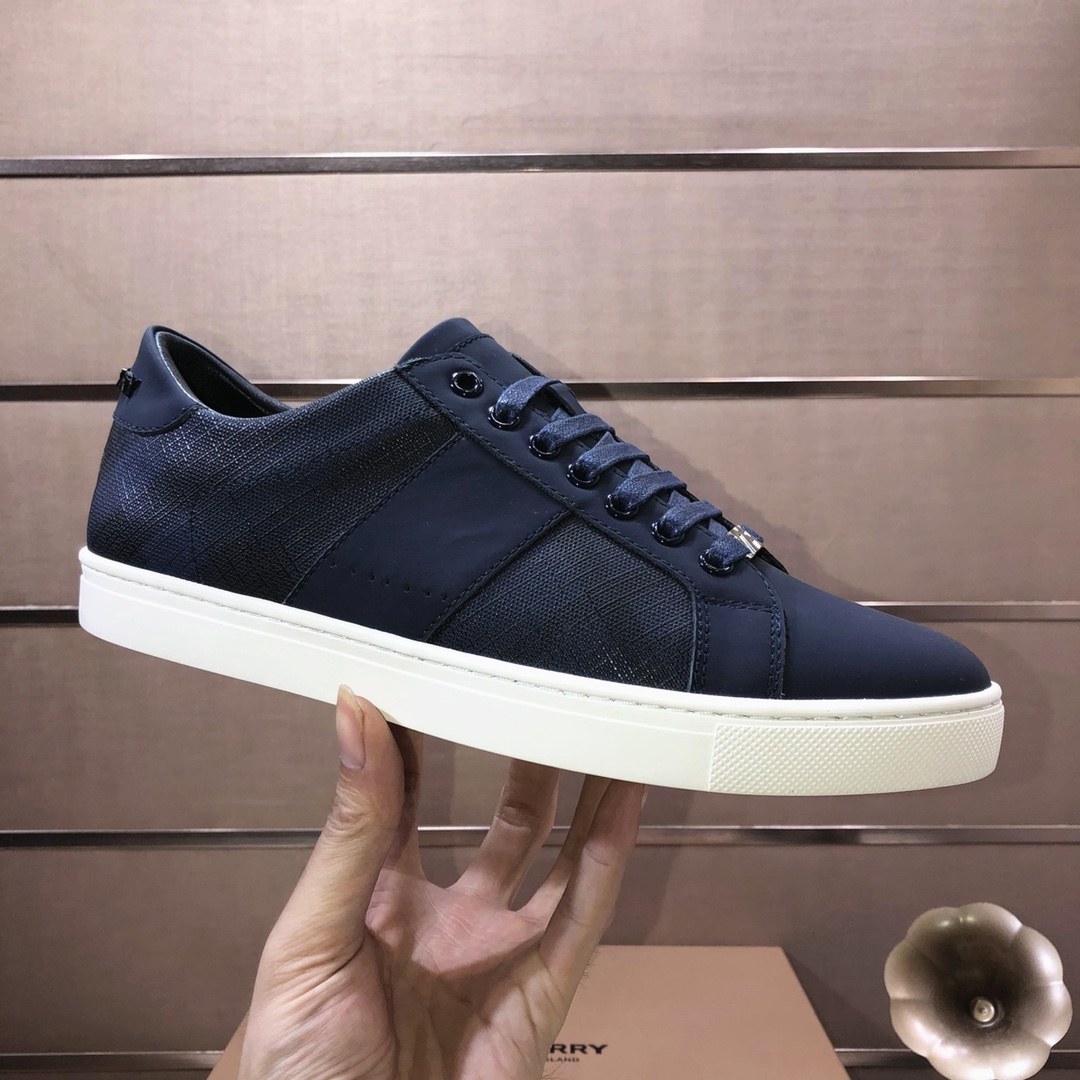 Factory lote [burberry Burberry] clásico lowtop entrenadores importados de piel de vaca con tela esc