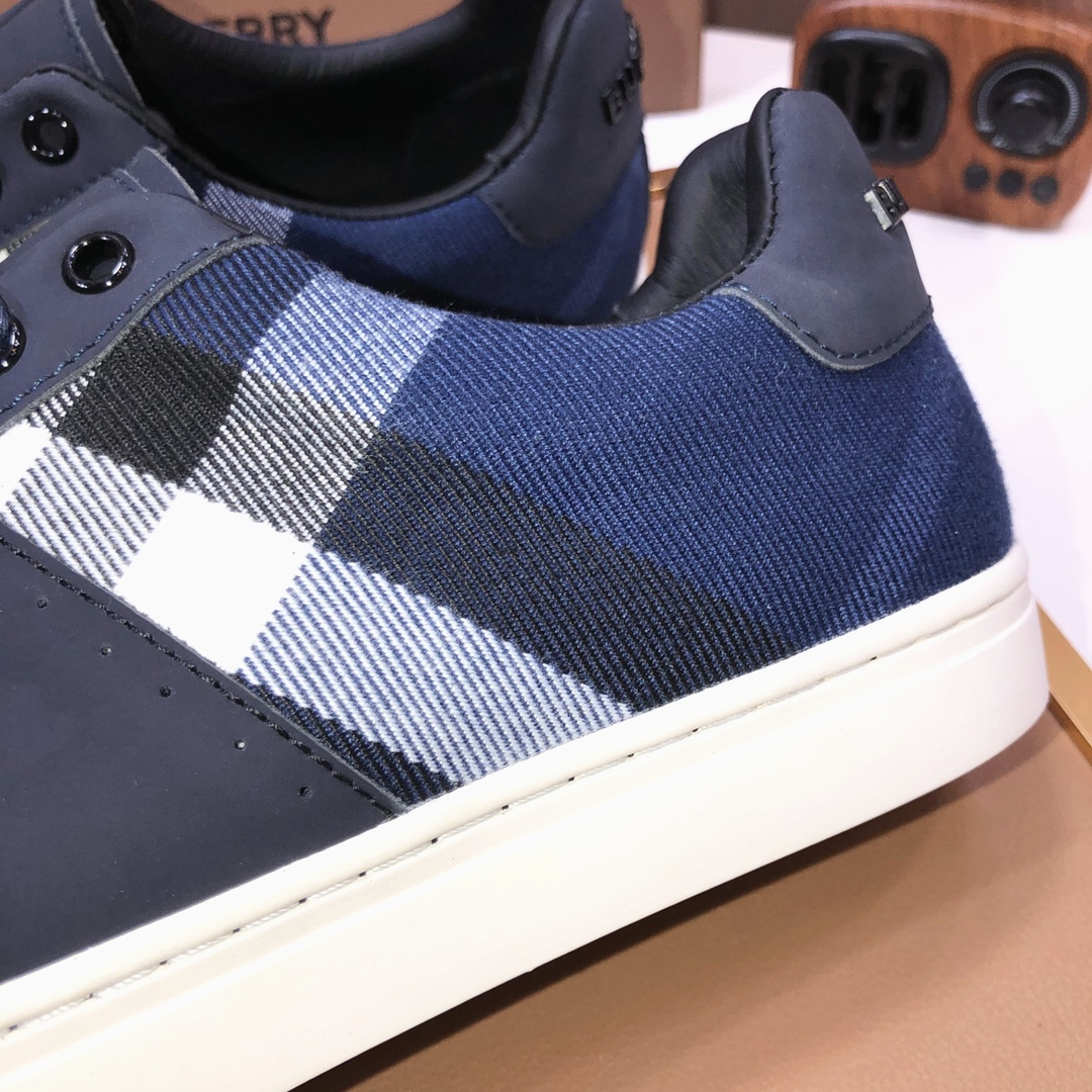 Factory lote [burberry Burberry] clásico lowtop entrenadores importados de piel de vaca con tela esc