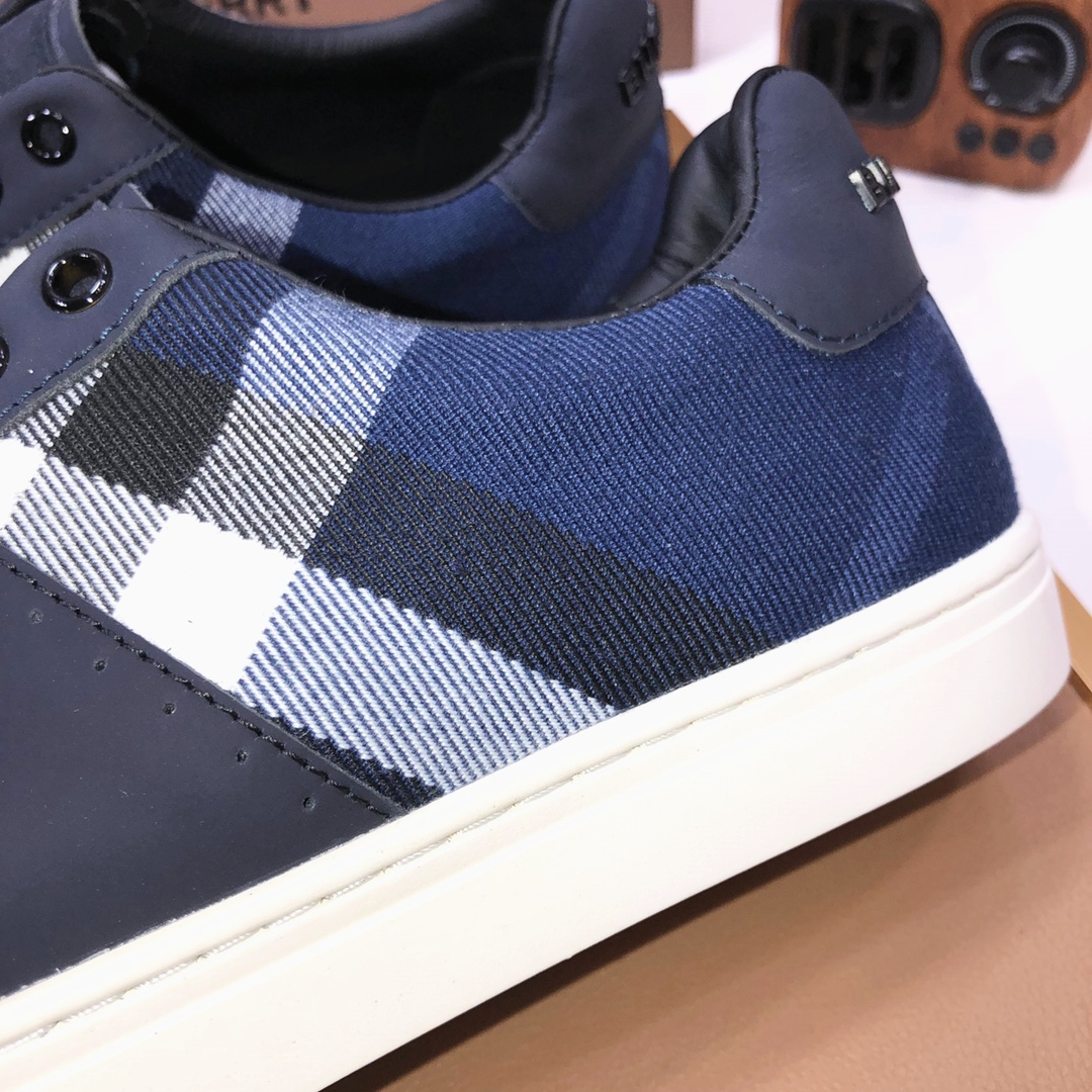 Factory lote [burberry Burberry] clásico lowtop entrenadores importados de piel de vaca con tela esc