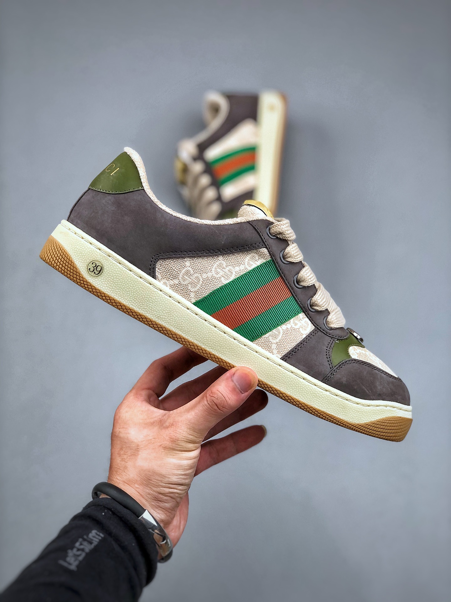 (Hollow chip version) Gucci Distressed Screener sneaker Gucci dirty shoes series