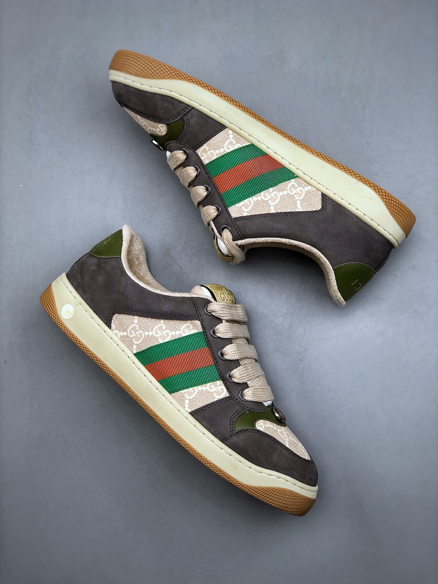 (Hollow chip version) Gucci Distressed Screener sneaker Gucci dirty shoes series