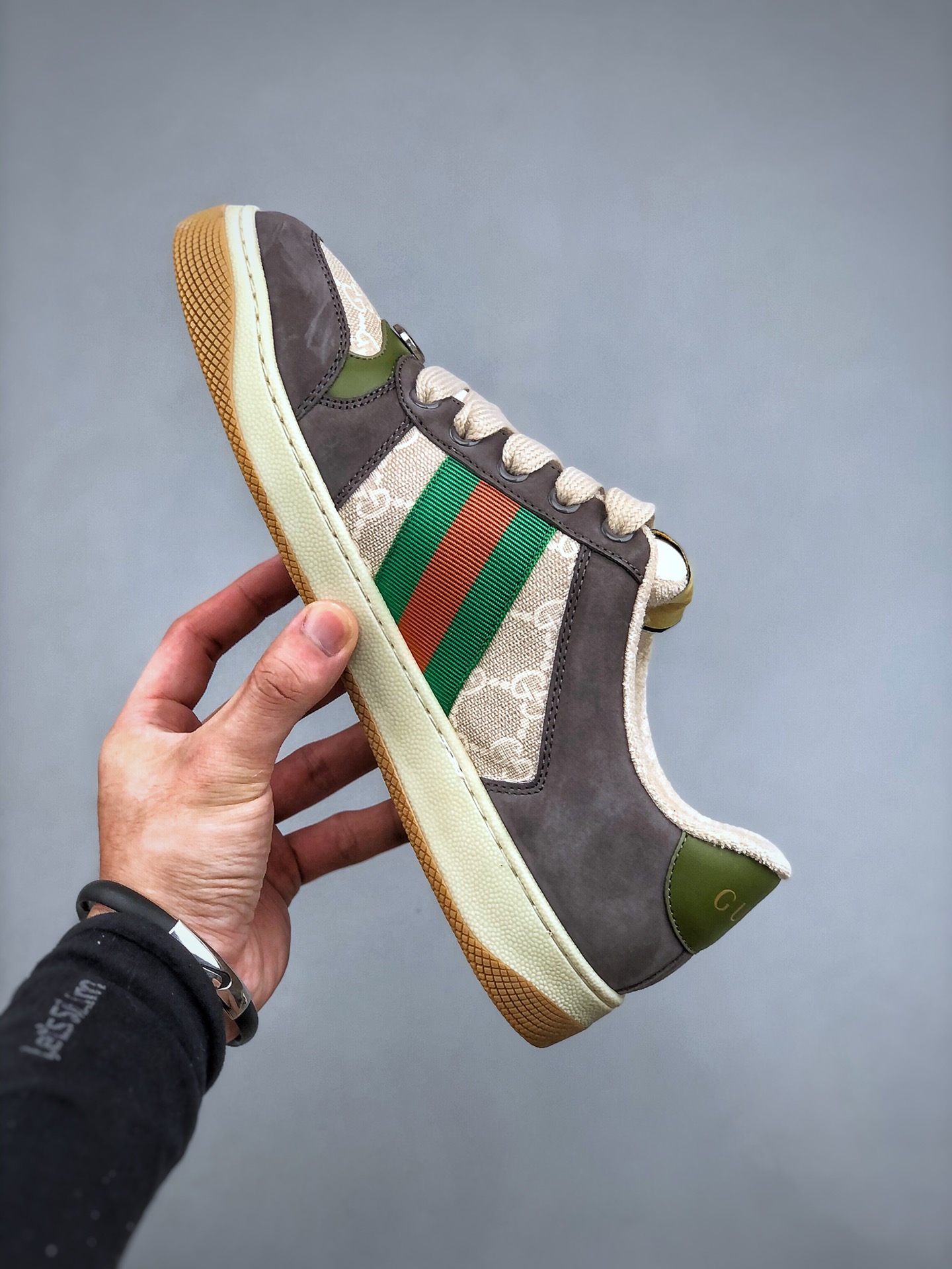 (Hollow chip version) Gucci Distressed Screener sneaker Gucci dirty shoes series