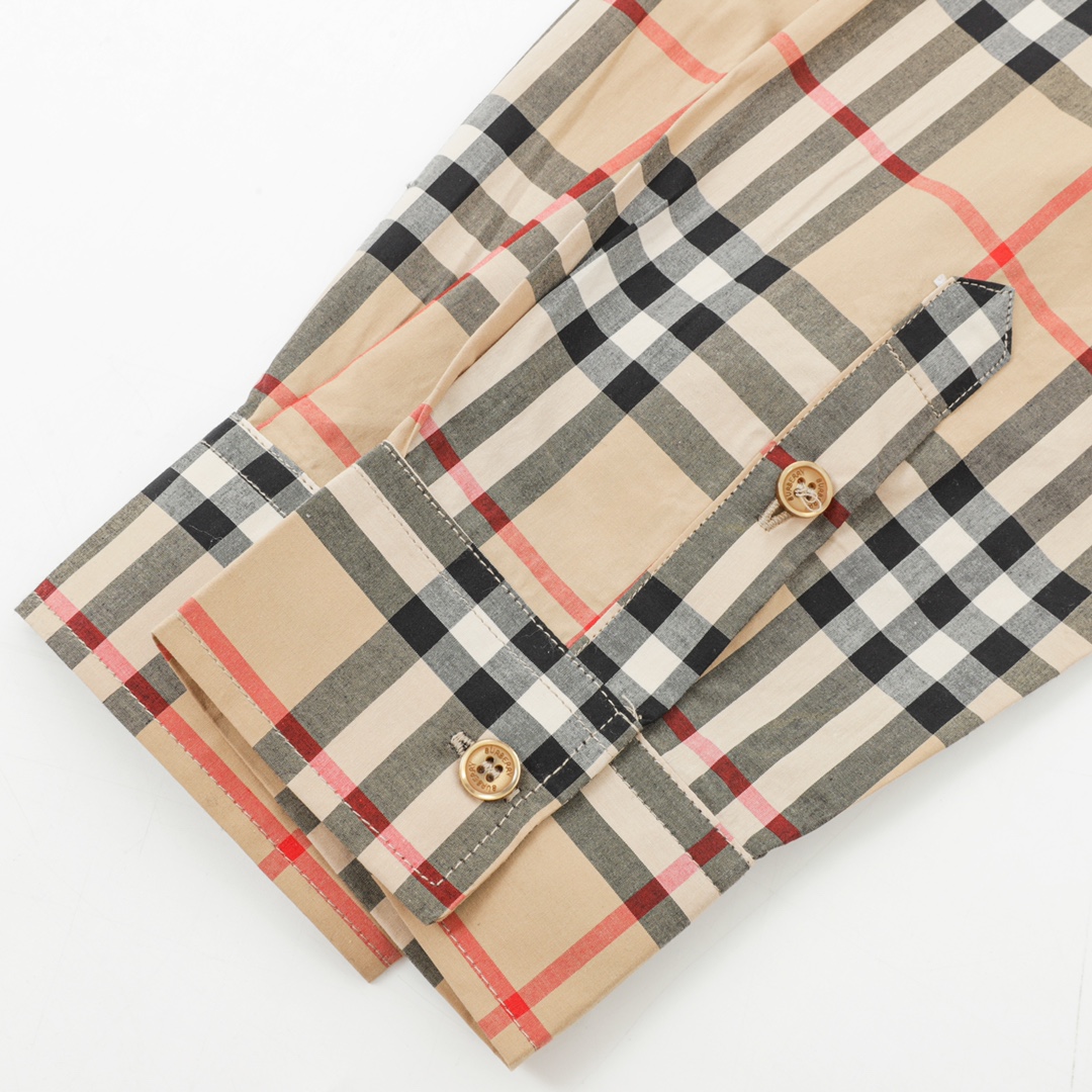 Burberry/巴宝莉 格子下摆字母Logo长袖衬衫