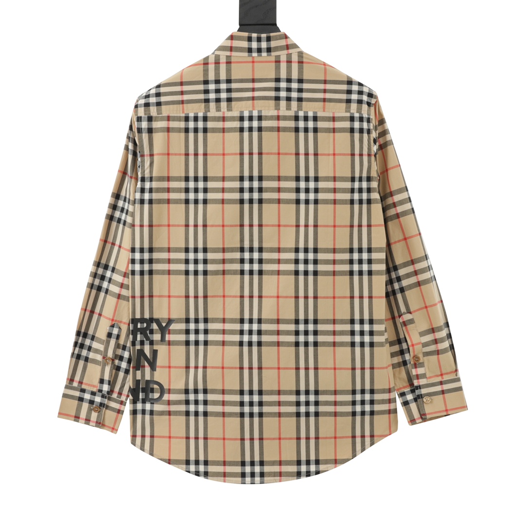 Burberry/巴宝莉 格子下摆字母Logo长袖衬衫