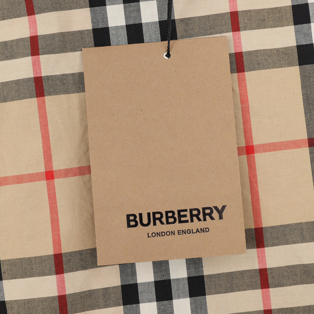 Burberry/巴宝莉 格子下摆字母Logo长袖衬衫