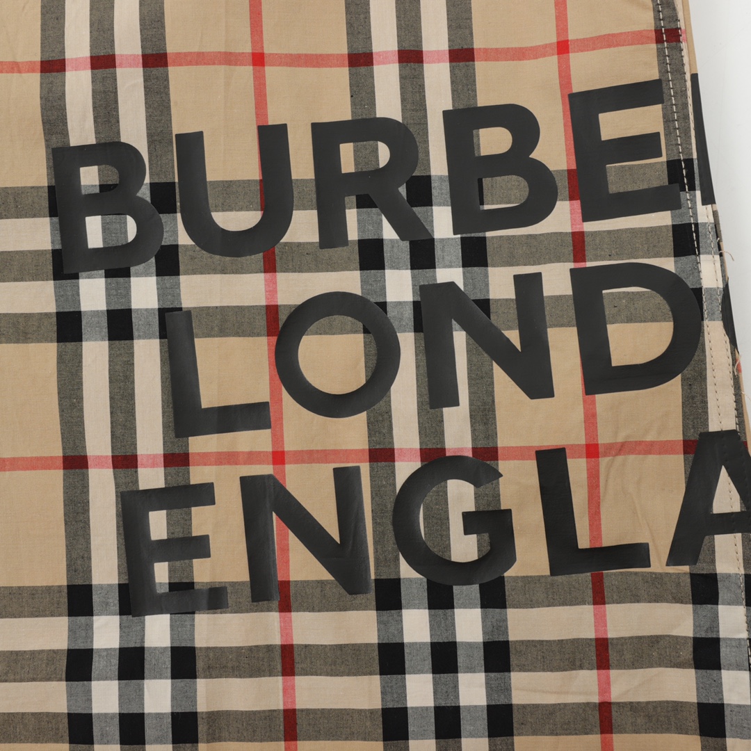 Burberry/巴宝莉 格子下摆字母Logo长袖衬衫