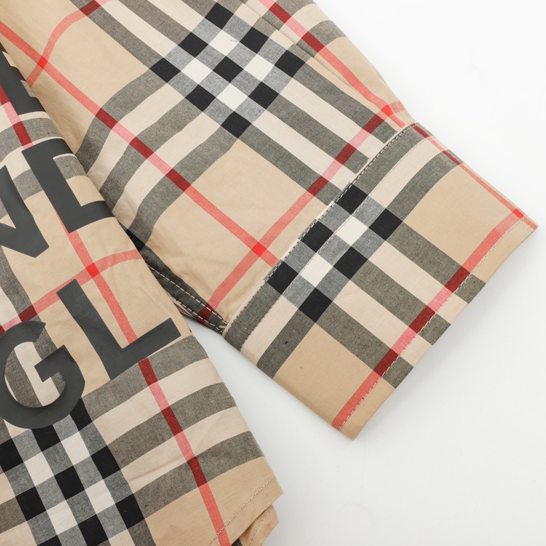 Burberry/巴宝莉 格子下摆字母Logo长袖衬衫