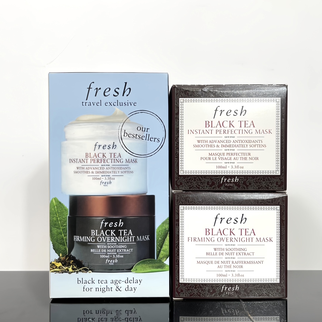 55! Set de 2 Mascarillas Fresh Black Tea y Black Tea Instant Perfecting 🔜 Código negro GU3C02! Código blanco GU3E02! C…