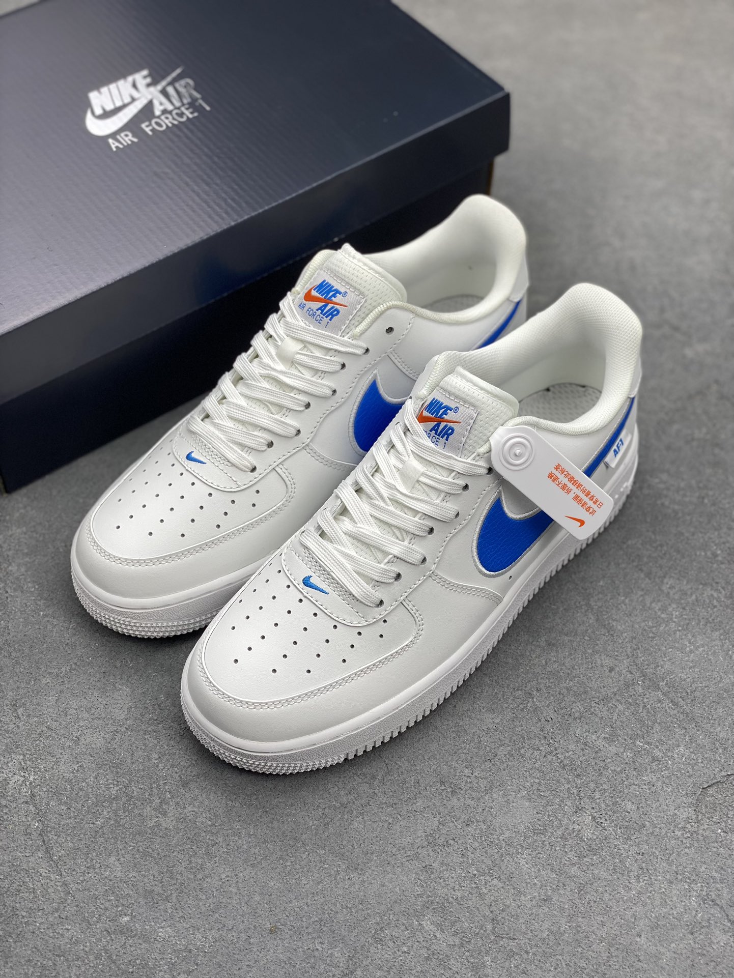 Nike Air Force 1 '07 Low White Blue Leather Sneakers 9 i1692912720 6255 7