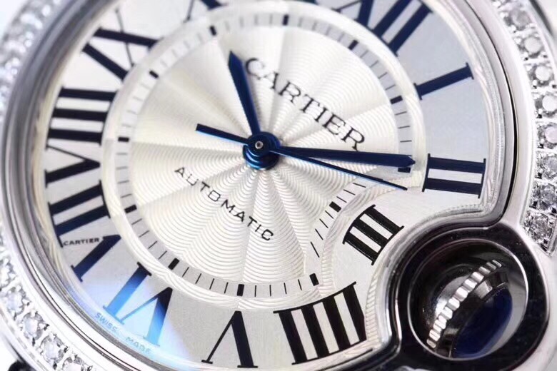 Cartier 卡地亚蓝气球单排钻 33mm机械 女款 进口miyota全自动机械机芯 鱼眼通透蓝宝石镜面 开模 媲美