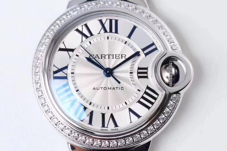 Cartier 卡地亚蓝气球单排钻 33mm机械 女款 进口miyota全自动机械机芯 鱼眼通透蓝宝石镜面 开模 媲美