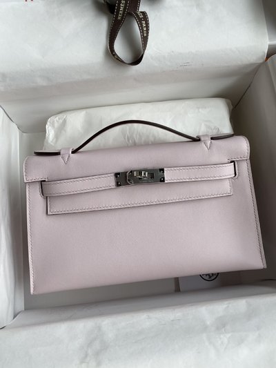 Hermes Kelly Knockoff Handbags Clutches & Pouch Bags Crossbody & Shoulder Bags Pink Purple Silver Hardware Mini