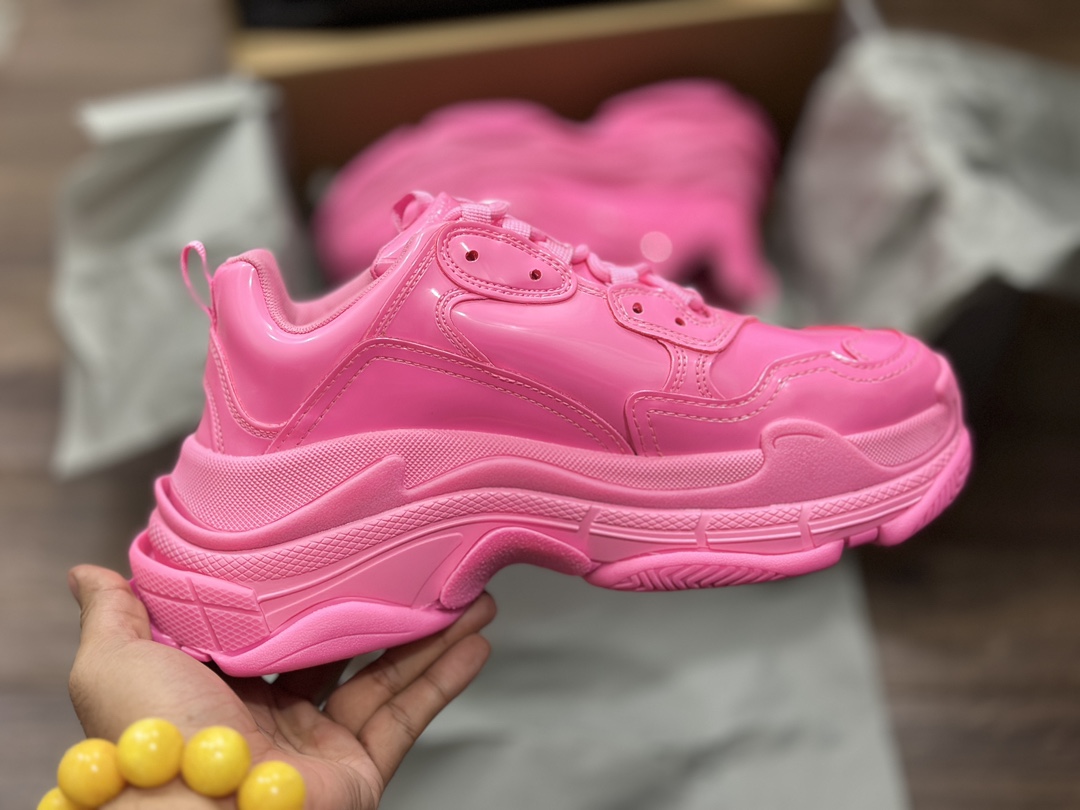 Balenciaga Triple S Patent Leather Pink