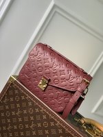 Louis Vuitton LV Pochette MeTis Bags Backpack Handbags Burgundy Red Empreinte​ M41487