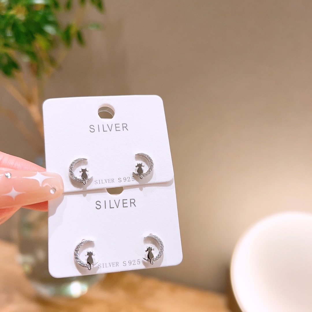 幻想的低アレルギー銀イヤリングゴールド デート