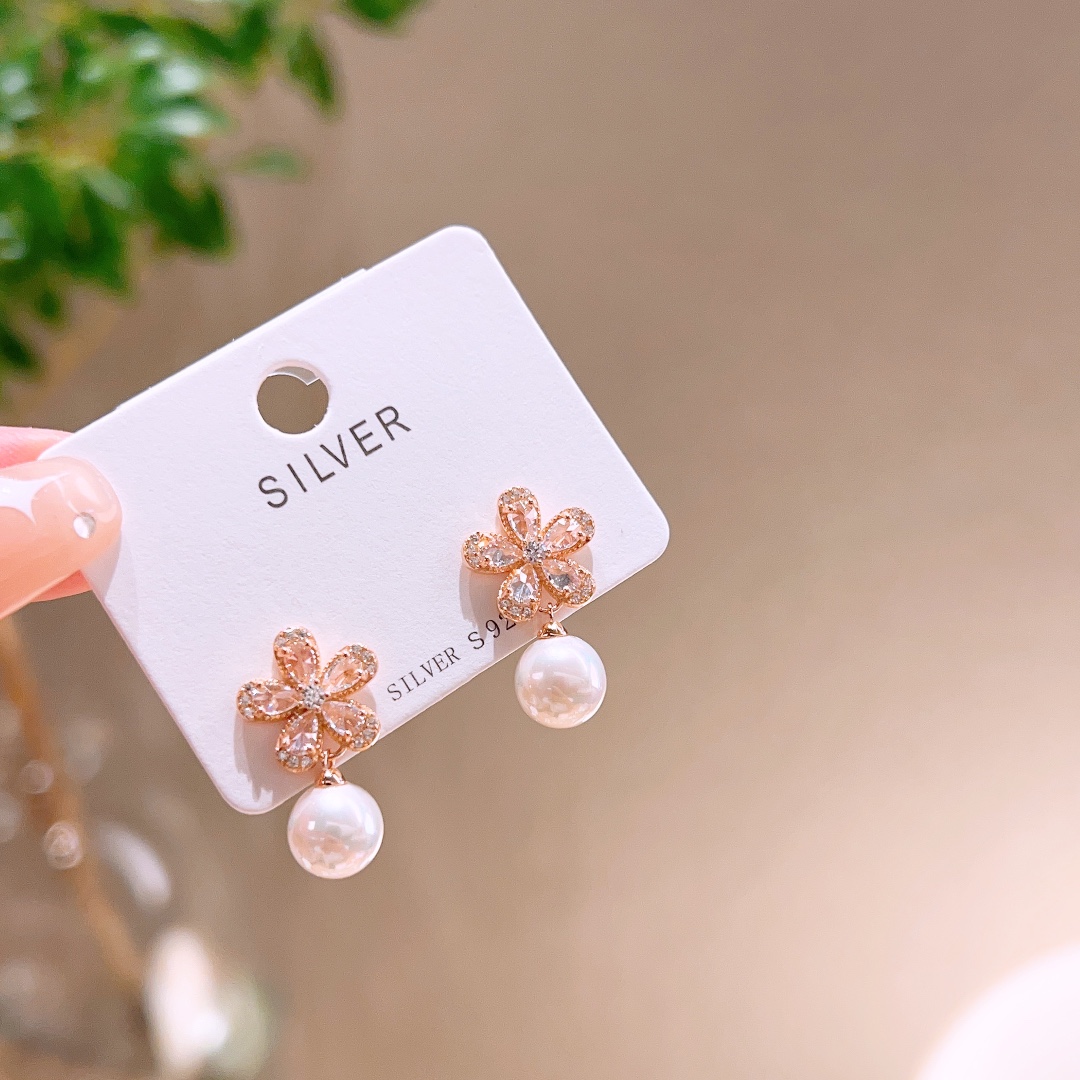 ロマンチックニッケル無添加銀イヤリングシルバー ギフト