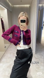 Chanel Clothing Cardigans Purple Cashmere