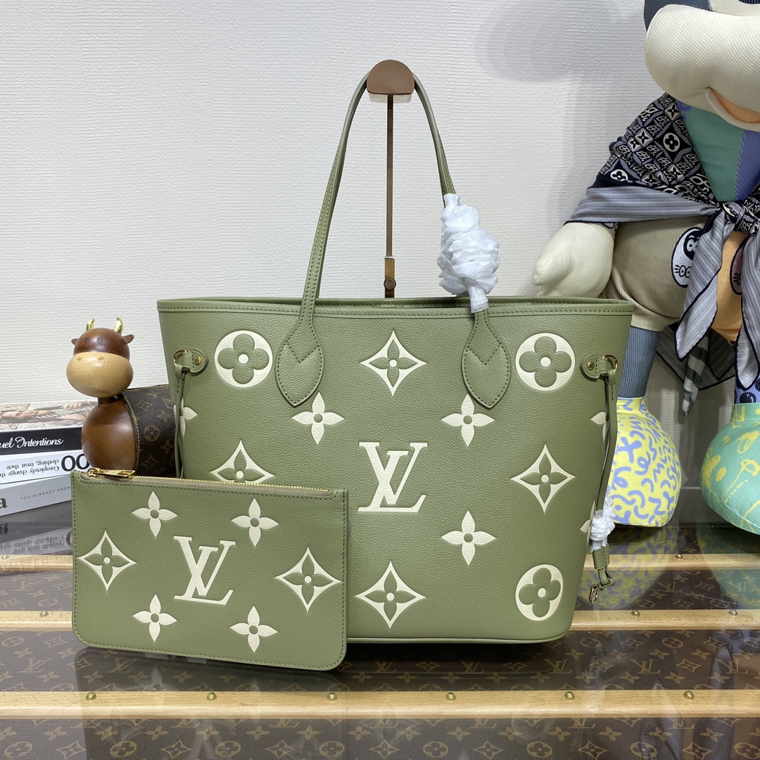 Is it OK to buy
 Louis Vuitton LV Neverfull Handbags Tote Bags Black Green White Printing Cowhide M58907