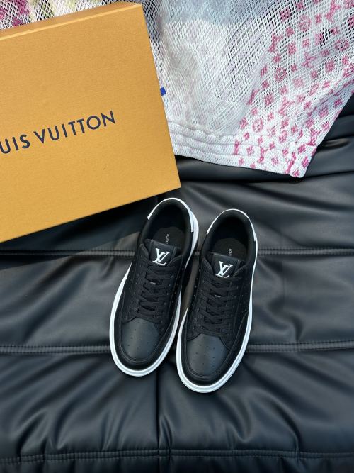 Louis Vuitton Men's Beverly Hills Sneakers, Classic Monogram Design, Black Leather 1 Louis Vuitton Men's Beverly Hills Sneakers, Classic Monogram Design, Black Leather